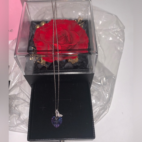 Preserved Rose With Sterling Silver Necklace - Picture 4 of 8